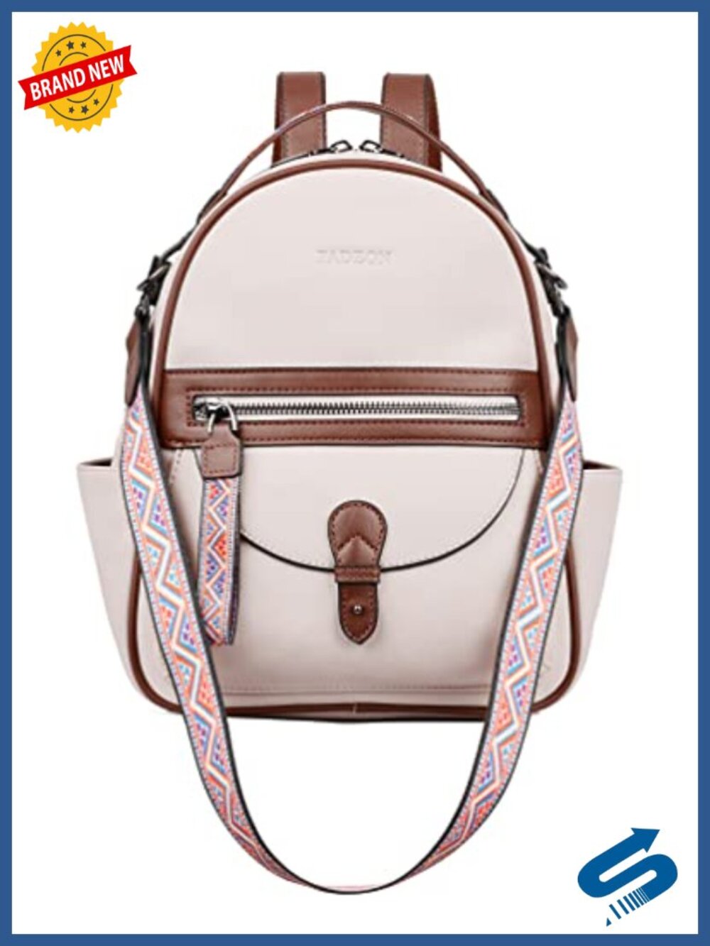 Mini Backpack Purse, Faux Leather Shoulder Backpack Handbag with Multiple